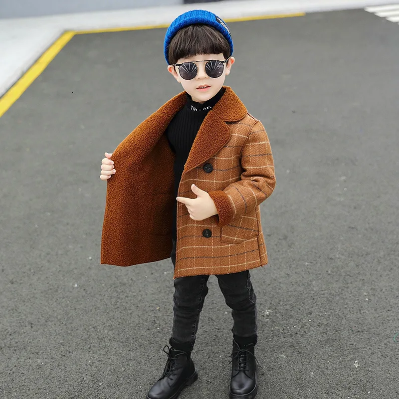 

Catamite Woollen Overcoat Boys Jacket Coat Child Children's Garment Baby Small Suit Increase Down Autumn Girls Jackets Children