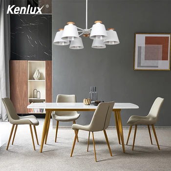 

Nordic Modern Minimalist Solid Wood 3/6/8 head Chandelier E27 Led For Living Room Dining Room Restaurant bedroom