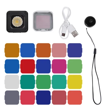 

4 Level Dimmer Camera LED Light Large Capacity Battery​ Waterproof Light With 20 Color Filters​ For Gopro Mobile Phone Cameras