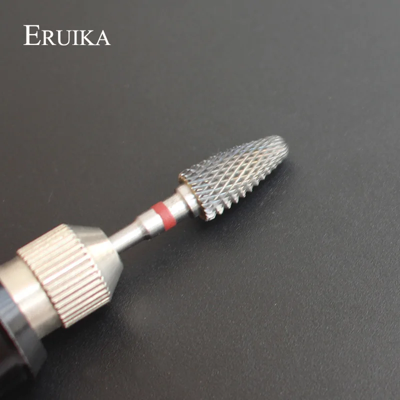 ERUIKA 1 шт. красная F карбидная фреза для ногтей Cuspidual электрическая вращающаяся