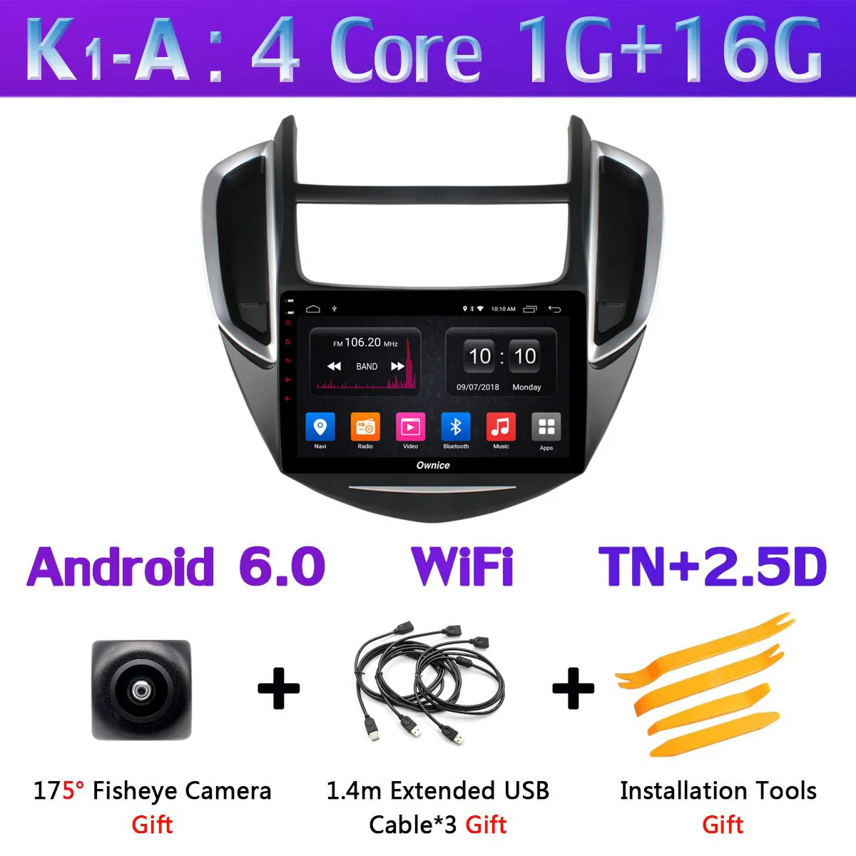 360 ° панорамная камера 4G Android 9,0 4G+ 64G gps радио SPDIF DSP CarPlay Автомобильный мультимедийный плеер для Chevrolet Trax - Цвет: K1-A