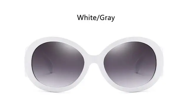 Элегантные ретро солнцезащитные очки в стиле барокко, женские роскошные брендовые Дизайнерские Большие Овальные Солнцезащитные очки, винтажные черные солнцезащитные очки Oculos de Sol - Цвет линз: white gray