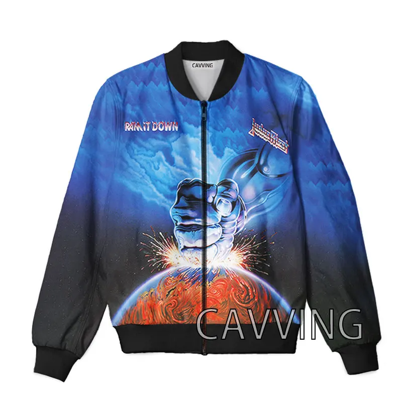 CAVVING 3D Printed  Judas Priest  Rock Band  Zipper Bomber Jackets Men Overcoat Mens Coat Zip Up Jackets for Women/Men 3