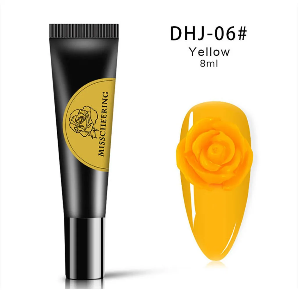 Yellow MISSCHEERING 3dтрехмерные резные ПЛАСТИКОВЫЕ окрашенные маникюрные быстро лак для ногтей УФ-гель для ногтей полный маникюрный набор - Цвет: Yellow