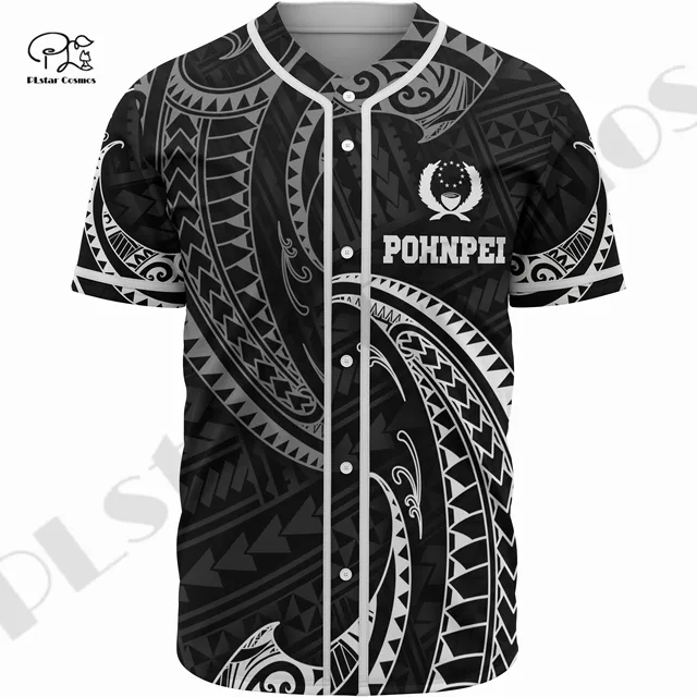 Newest 3Dprinted Baseball Jersey Shirt Pohnpei Polynesian Tribal Wave Tattoo Casual Unique Unisex Funny Sport Streewear Style-1 6