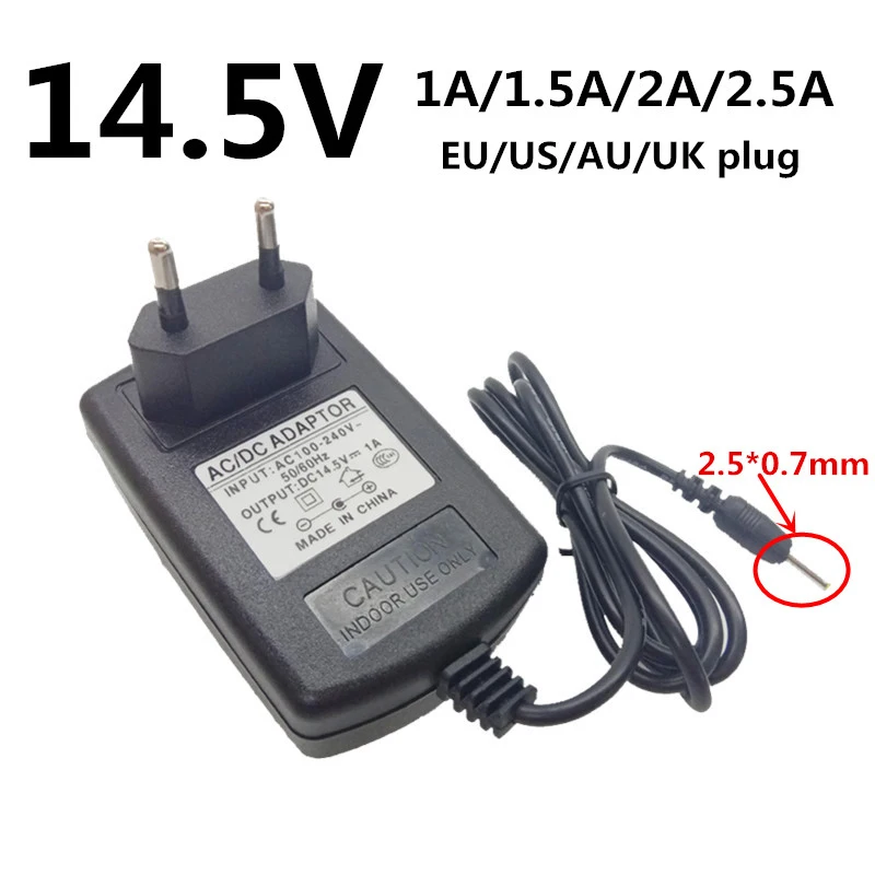 AC 100-240 В в DC 14,5 в 1A 1.5A 2A 2.5A адаптер питания конвертер DC 2,5 мм* 0,7 мм ЕС США ЕС Великобритания вилка переключения