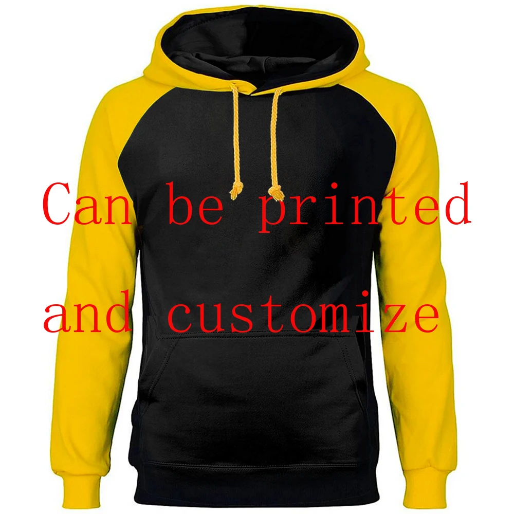Black Hoodie Sweatshirts Custom-Your-Logo Print Fleece Customize Design-Style Top-Streetwear