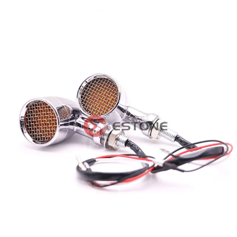 

Retro Grid Motorcycle LED Turn Signals Brake Running Tail Light X7JF