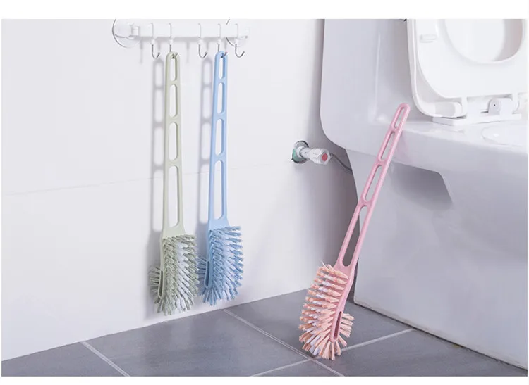 Non-Blind Angle Toilet Brush Household Toilet Brush Double-Sided Long Handle Urinal Brush Toilet Soft Bristle Decontamination Cl