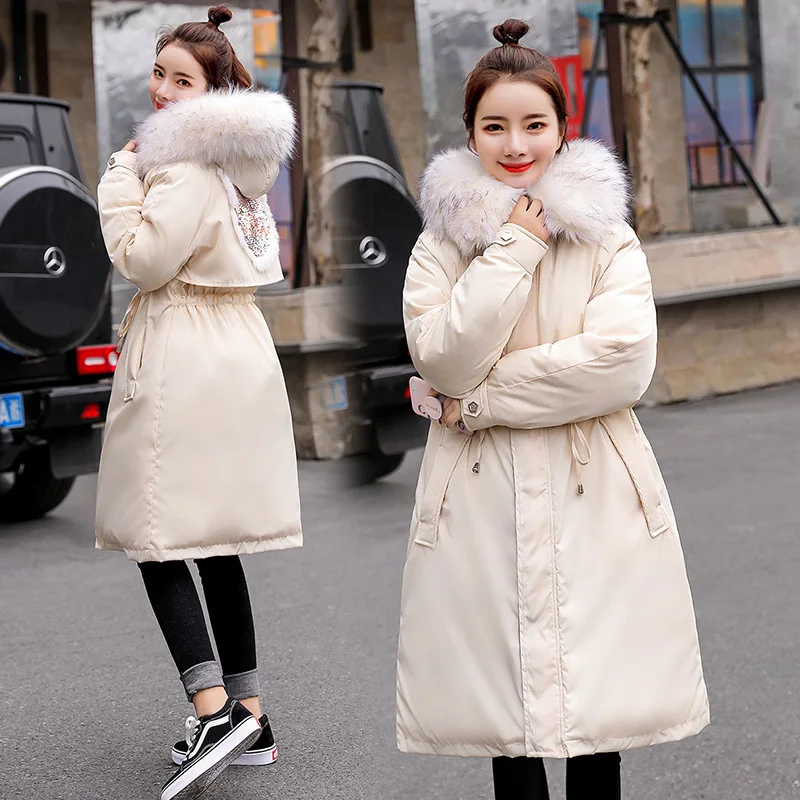 

Cotton-padded Clothes Women's Mid-length 2018 Winter New Style WOMEN'S Dress Korean-style Slim Fit Slimming down Jacket Cotton-p