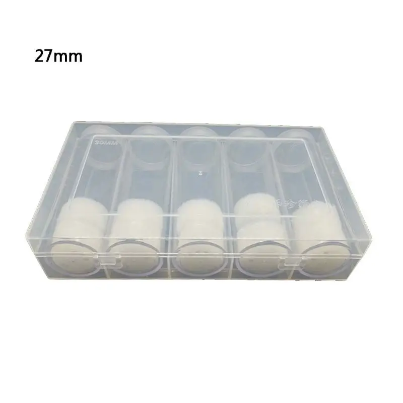 Round Display Coin Holder Storage Tube Clear Plastic Container Box Portable 30mm