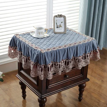 

Yaapeet Europe Style Bedside Table Cover Dust Cloth Cover Velvet Lace Simple Modern Refrigerator Dusting Table Cloth