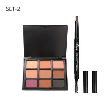 

POPFEEL Natural Eyebrow Pencil Eyebrow Makeup+9 Color Eyeshadow Palette Nude Long Lasting Matte Eyeshadow Waterproof Shadow Kit