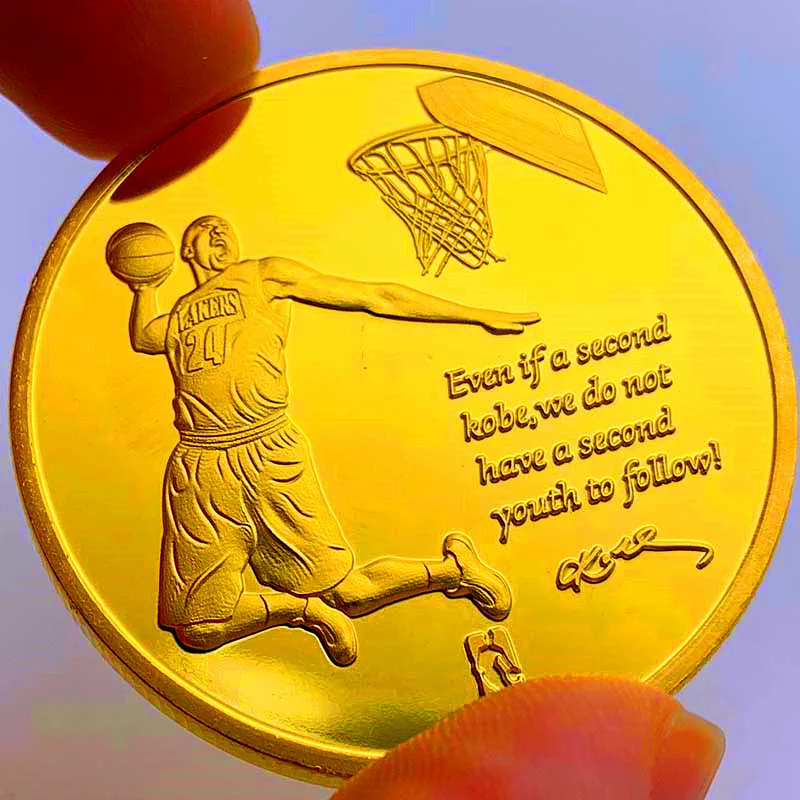 

Kobe Bean Bryant Coins Collectibles Gold Plated Metal Coin Challenge Coin Home Decor for Collection Gift Free Shipping