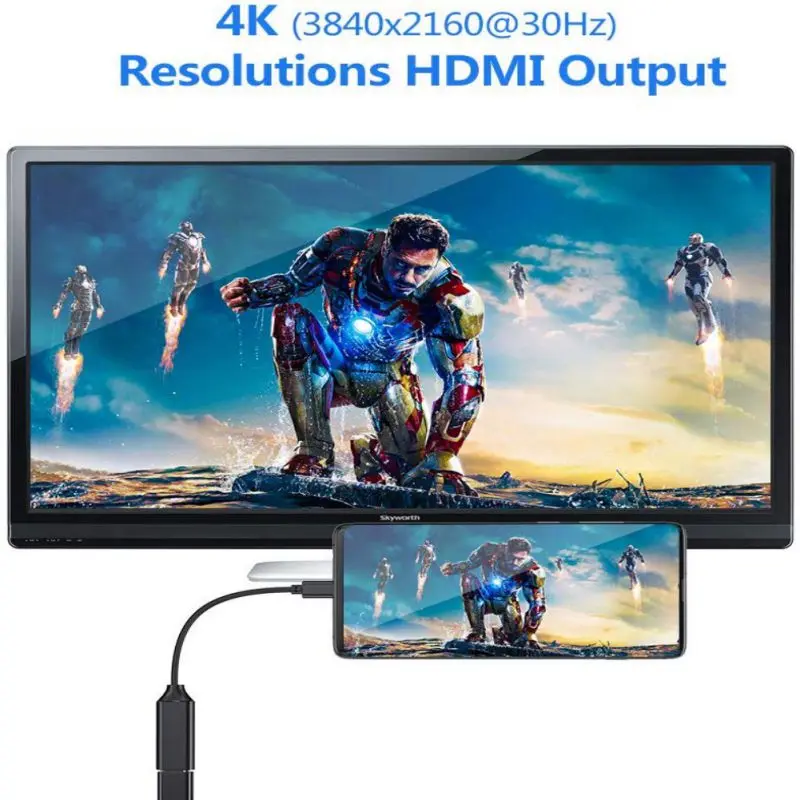 Телевизионный адаптер кабель для передачи данных тип-c Мужской к HDMI Женский высокой четкости конвертер Соединительный шнур