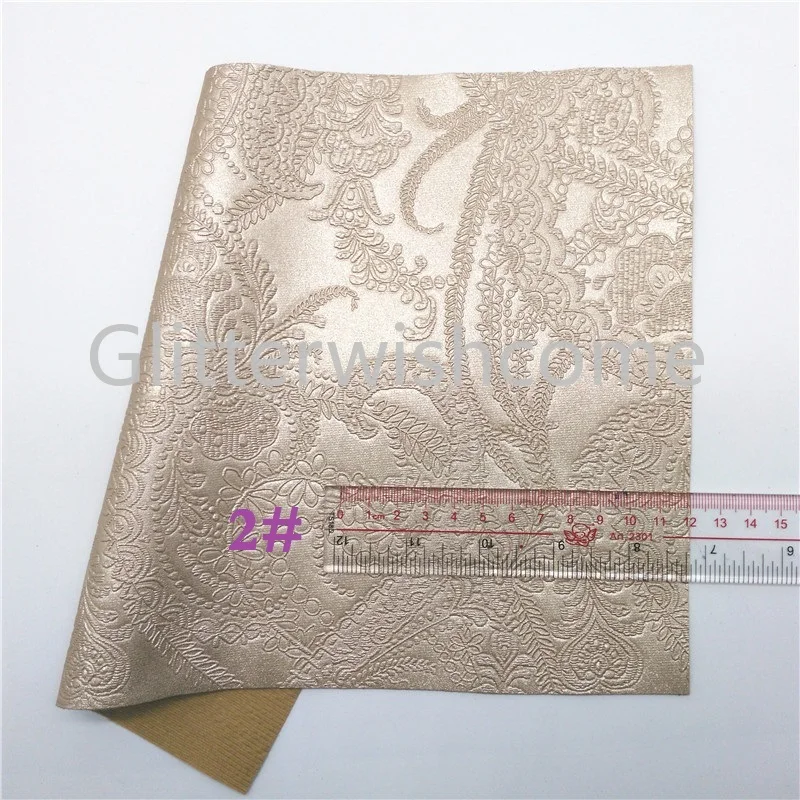 Glitterwishcome 21X29 см А4 Размер цветы тиснением искусственная ткань, синтетическая кожа искусственная кожа листы для бантов, GM636A