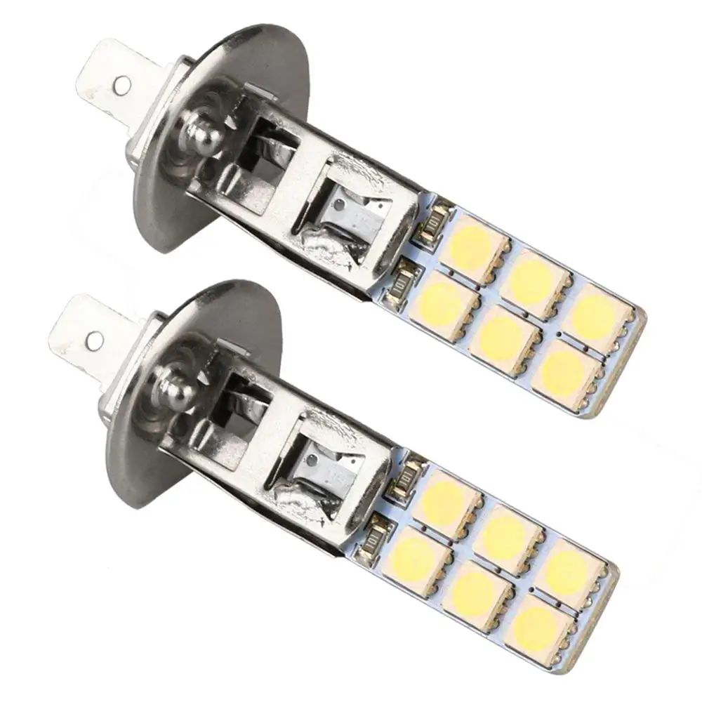 2 PCS ο H1 6000K  ȭƮ 55W LED  Ʈ  ŰƮ Ȱ   H1 LED  Ʈ  H1-12SMD-5050  Ȱ 