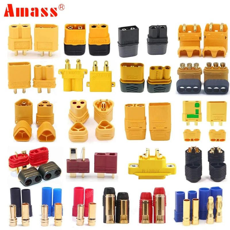 5 пар разъемов Ammas XT60 XT60H XT60E-M XT90S XT90 XT30 MR30 MR60 MT30 MT60 XT60I XT60PW XT30PW T-type XT150 AS150 EC5 | Игрушки и
