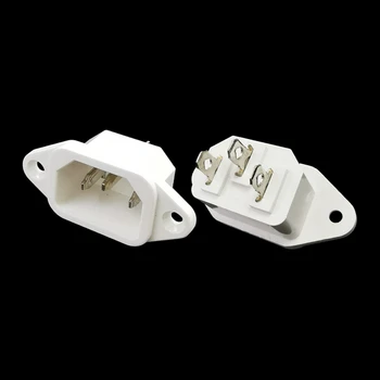 

10pcs/lot IEC320 C14 AC Power Socket Nylon + Copper Male 3Pin Chassis Panel Mount Power Inlet Socket Connector 250V/10A
