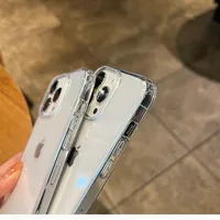 Luksusowe przezroczyste miękkie akrylowe etui na telefony dla iPhone 13 12 11 Pro Max XS X XR SE 2020 7 8 Plus Mini odporna na wstrząsy osłona ochronna 5