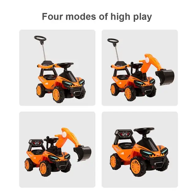 Children Excavator Sliding Toy Car With Music Light Optical Walker 2-6 Year Old Kids Ride-On Toy Outdoor Toy Gift Child Tricycle 4