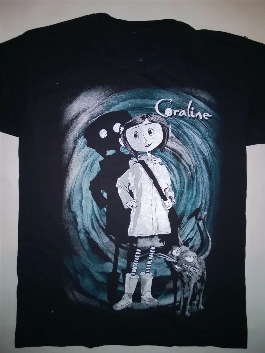 Футболка Coraline Tim Burton Neil Gaiman nightster Before Christmas Goth Dark/футболка с полной фигуркой |