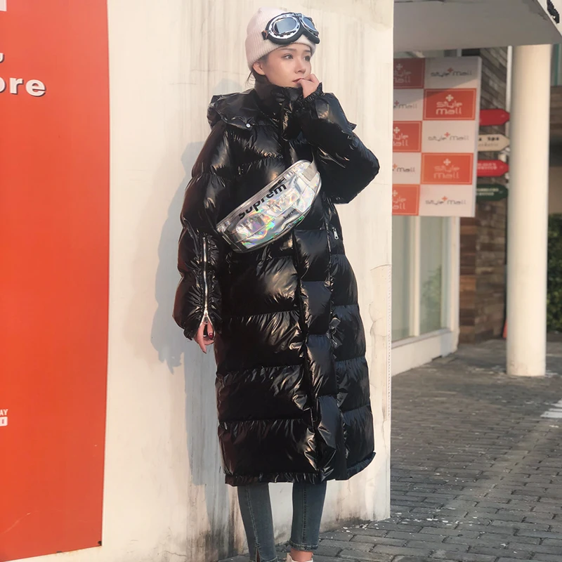Зимняя куртка женская парка длинное хлопковое пальто Модная свободная хлопковая стеганая куртка Женская Толстая теплая верхняя одежда с капюшоном уличная