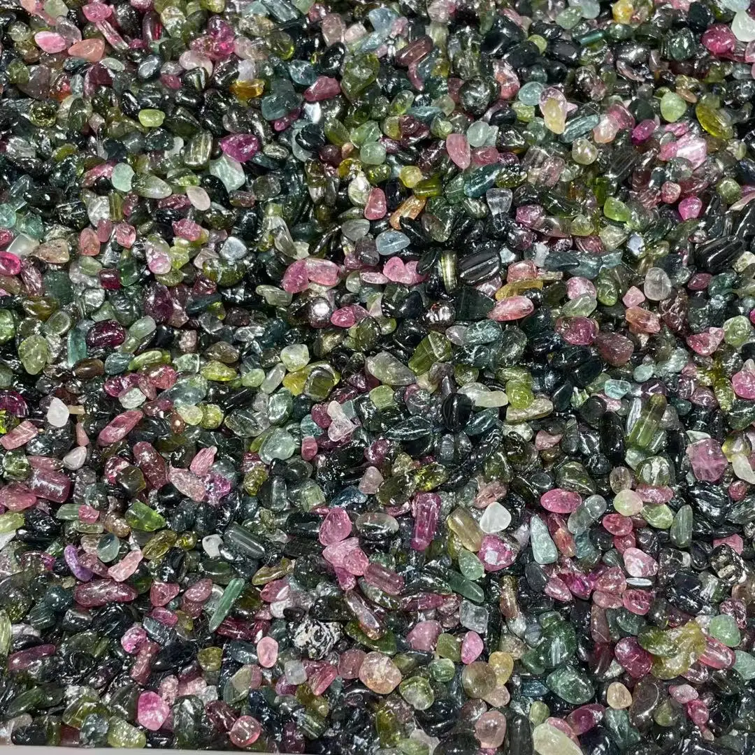 Natural watermelon tourmaline gravel tourmaline quartz mixed stone 6