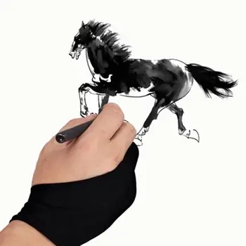 

1Pc Artist Drawing Two Finger Glove Anti-fouling Black for Drawing both For Right And Left Hand Write Supplies 2020