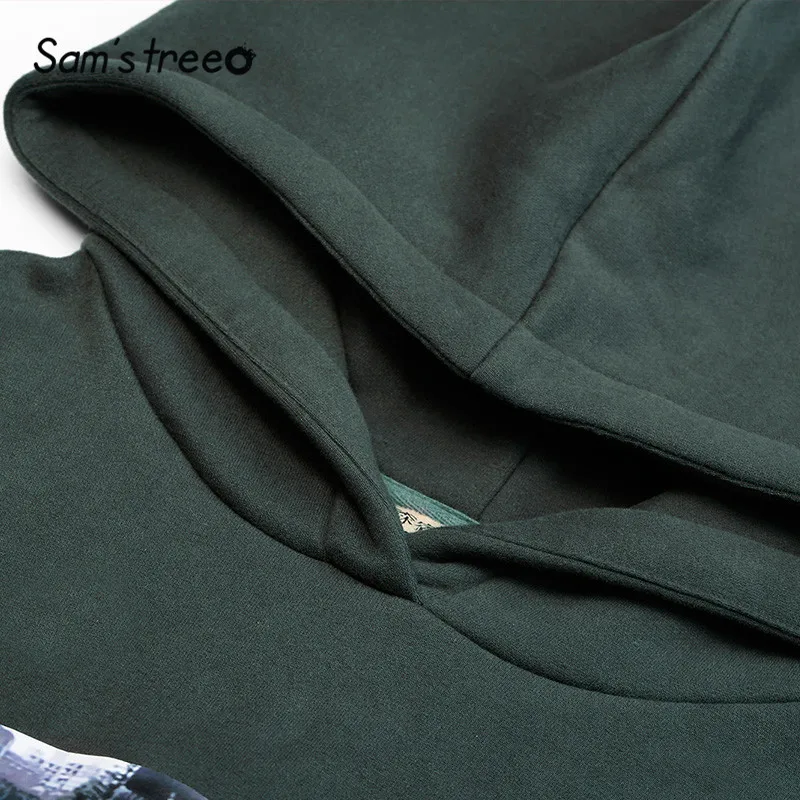 SAM'S TREE красное однотонное платье с капюшоном и принтом с героями мультфильмов для женщин зимнее зеленое повседневное свободное офисное Повседневное платье с поясом