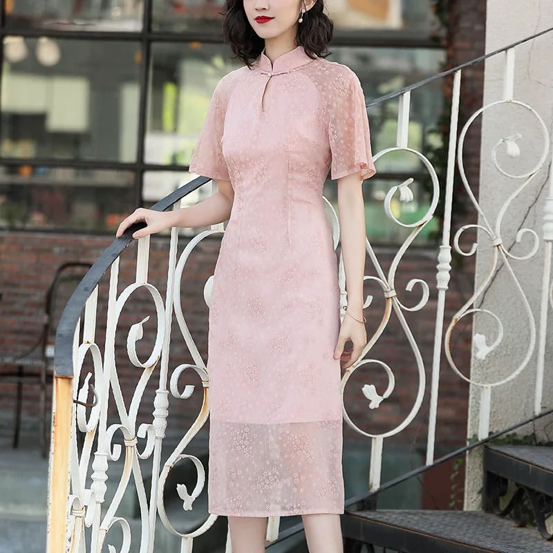 

[Agent Main Push Have Preferential Price] 2019 Spring New Style WOMEN'S Dress Chinese-style Stand Collar Cheongsam Dress 90120