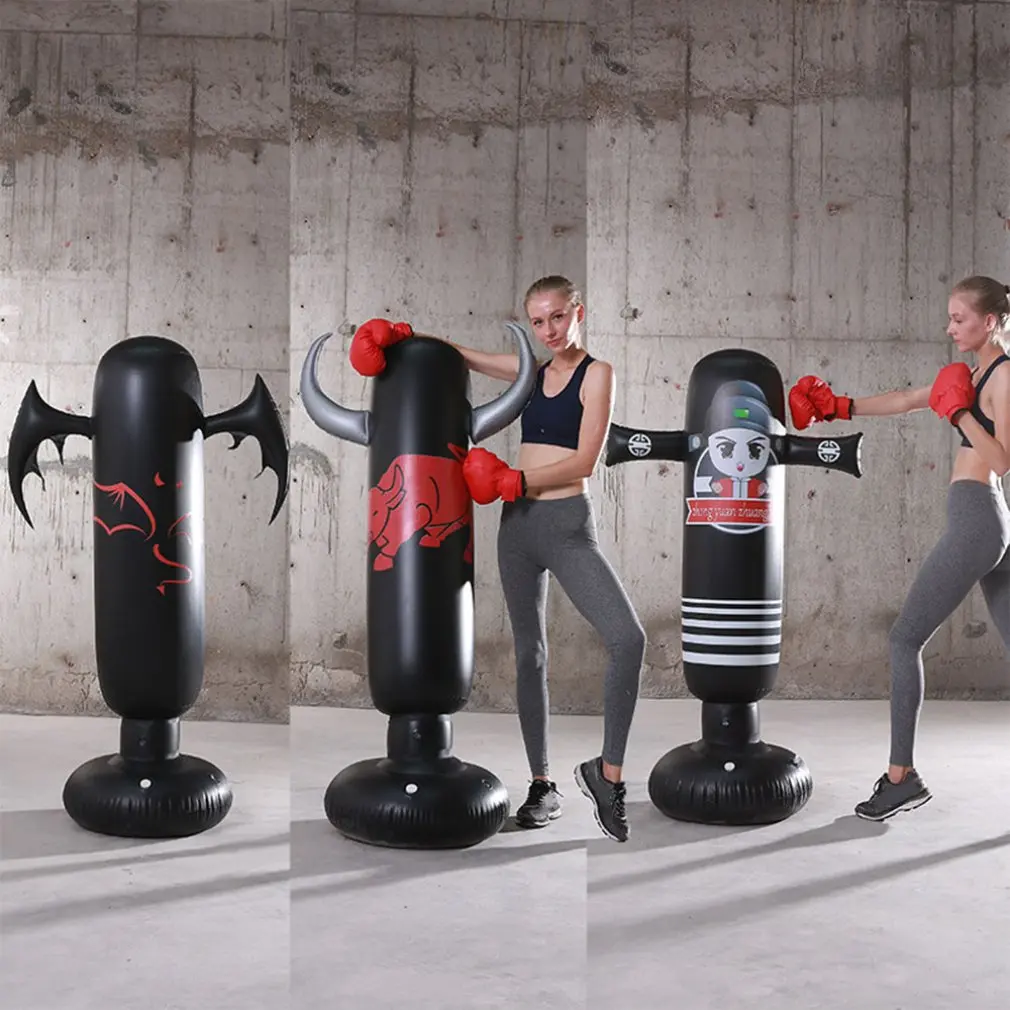 

Vertical Children Adult Lifelike Unique Funny Tumbler Toy Inflatable Boxing Toy Kick Fight Practical Tool