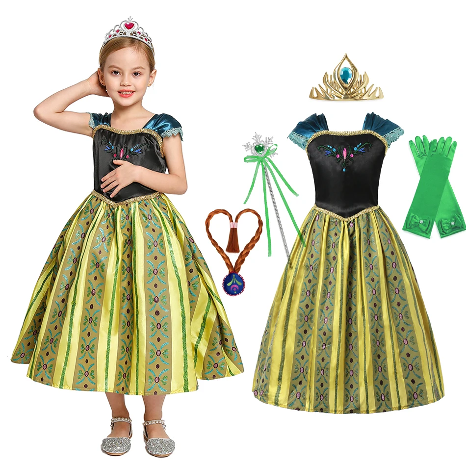 Anna Dress Princess Girls Costume for Kids Party Disfraces Princesa Vestido  Ana De Festa Carnaval Fantasia Infantil Meninas JYF - AliExpress