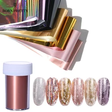 Розовое золото Голографическая фольга на ногти звездное небо блестящие наклейки для нейл-арта Переводные бумажные кончики для нейл-арта фольга