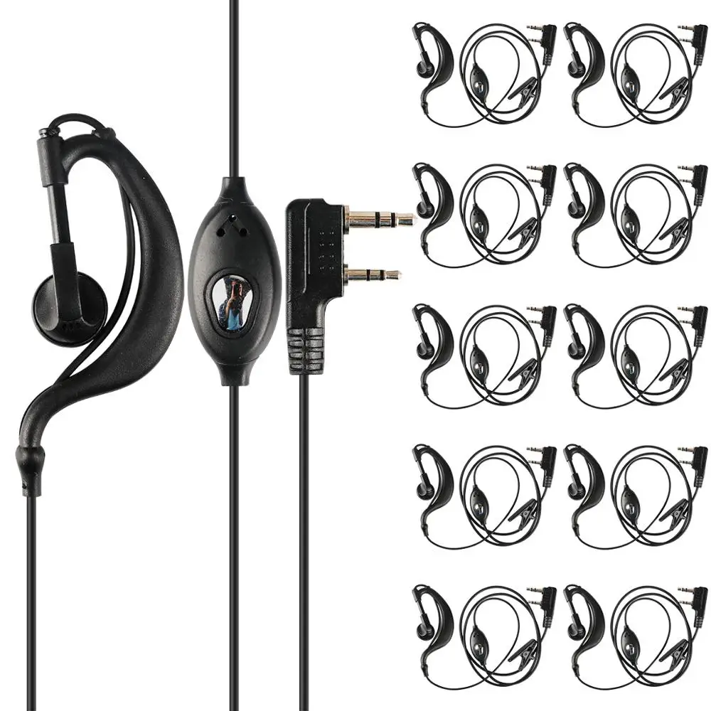 2 контактный телефон с микрофоном рация ушным крючком Внутренние Наушники для