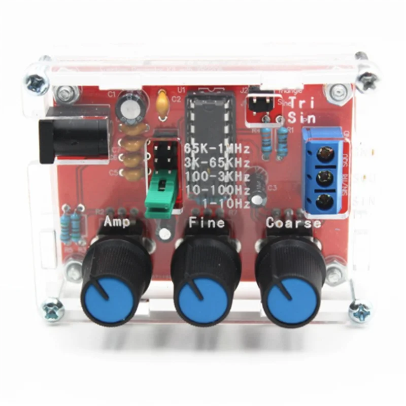 DC 9-12V XR2206 Function Signal Generator DIY Kit Sine/Triangle/Square Output 1Hz -1MHz Signal Generator  Adjustable module 5