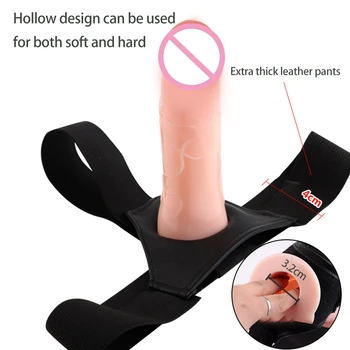 Adjustable Hollow Strap On Realistic Dildo Pants For Woman Men Wearable Penis Extension Sleeve Dildos Sex Toy For Adults Couples 1