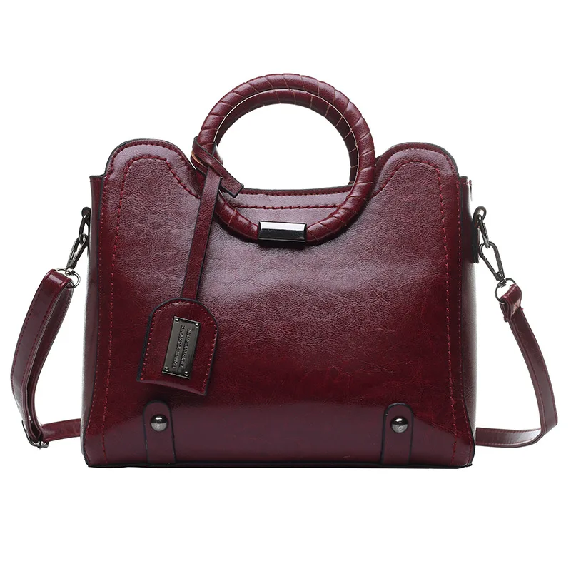 Женские сумки с верхней ручкой, винтажные сумки, женская повседневная сумка через плечо, сумка-тоут для девочек, сумка через плечо, сумка-тоут, роскошная дизайнерская мода - Цвет: wine red
