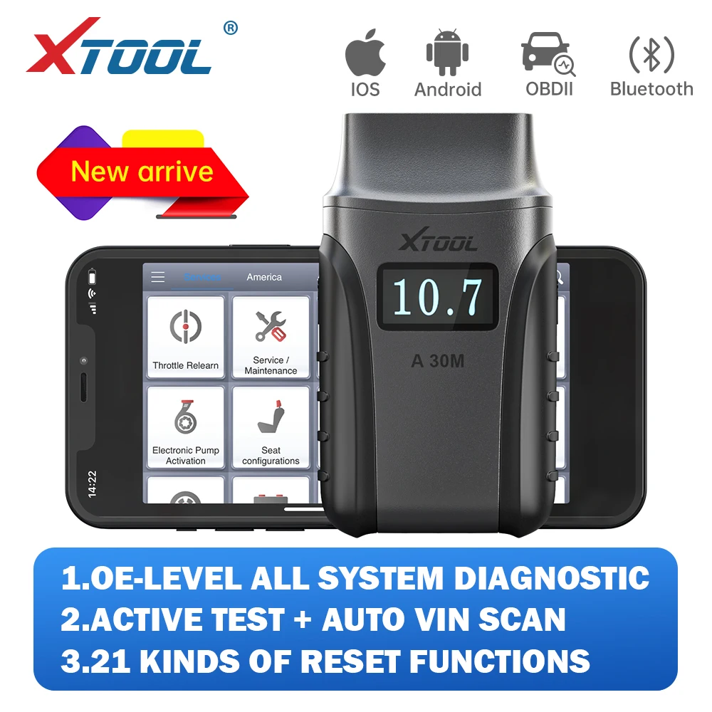 Автомобильный диагностический сканер XTOOL A30M для всех систем с 21 видами