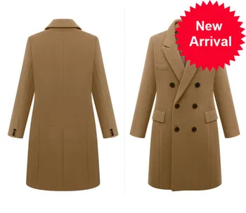 

Coat Autumn Winter Women 2020 Casual Wool Solid Jackets Blazers Female Elegant Double Breasted Long Coat Ladies Plus Size 5XL