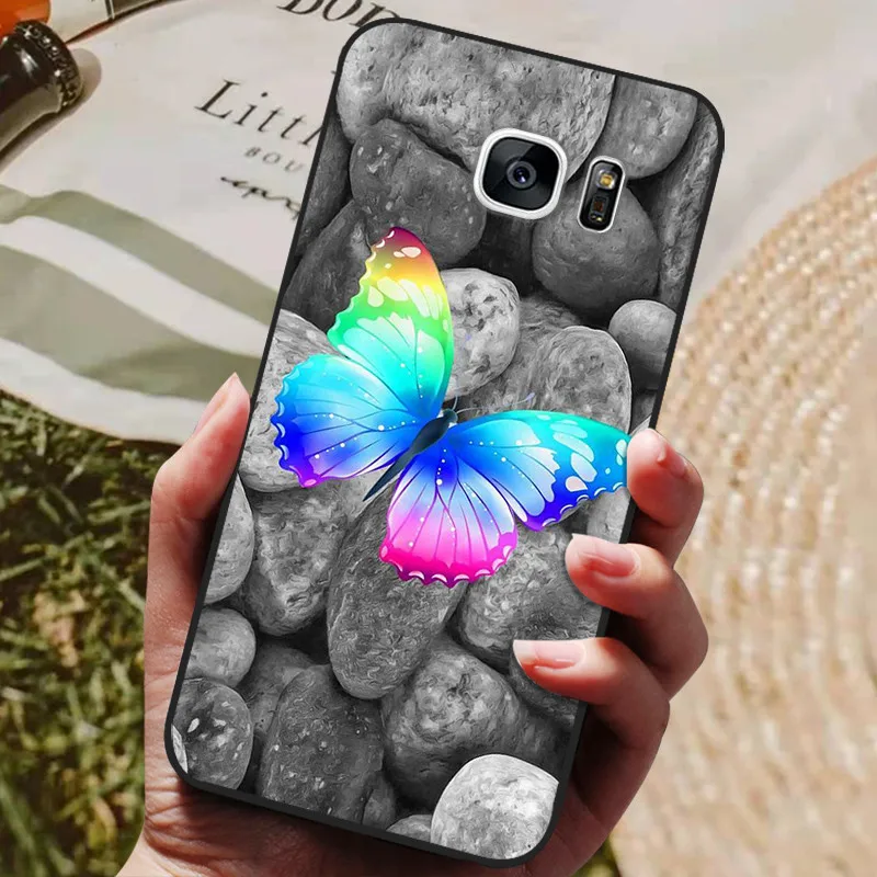 glass flip cover For Samsung Galaxy S7 Edge Silicone Case Cute Pattern Soft TPU Phone Cover For Samsung Galaxy S6 S7 S 7 Edge Back Cover Bumper phone carrying case Cases & Covers