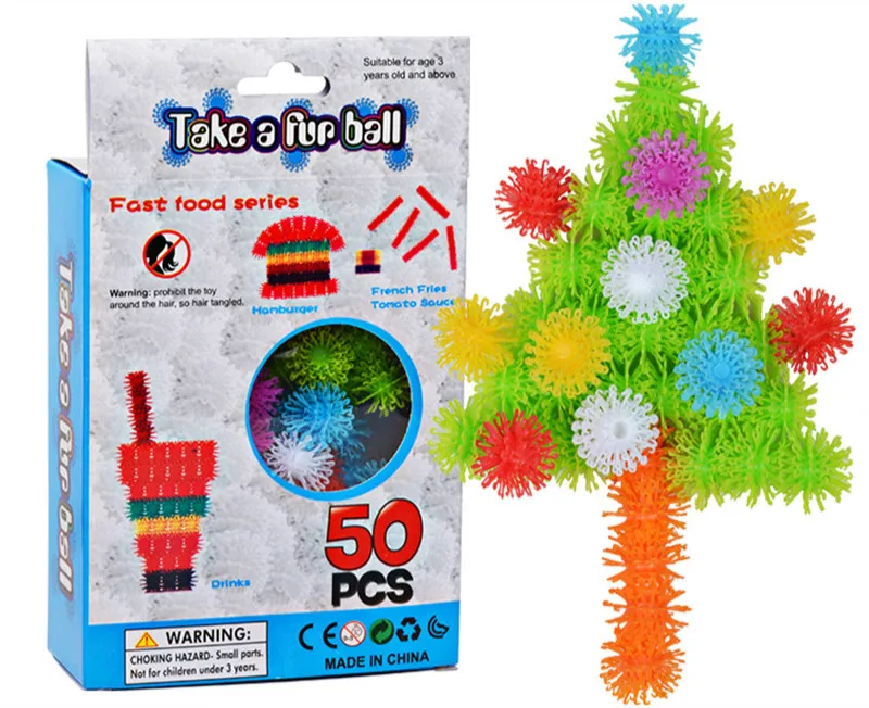 

Kids' Magic Variety Fluffy Pinch Ball Fur Ball Creative Children's Puzzle Assembling Manual DIY Toys Set Building Blocks