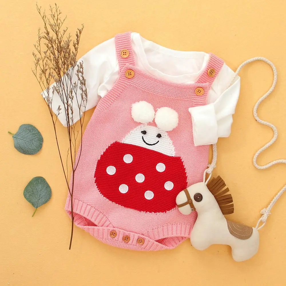 Newborn Baby Bodysuits Funny Cartoon Knitted Body Suits Tops for Boys Girls Spring Autumn Infant Jumpsuits Toddler Kids Costumes
