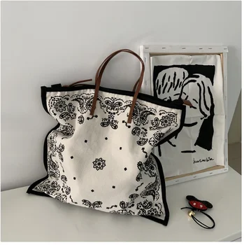 

Women's fashion handbag girl tote bag brief fashionable casual one shoulder canvas bag shopping d326e