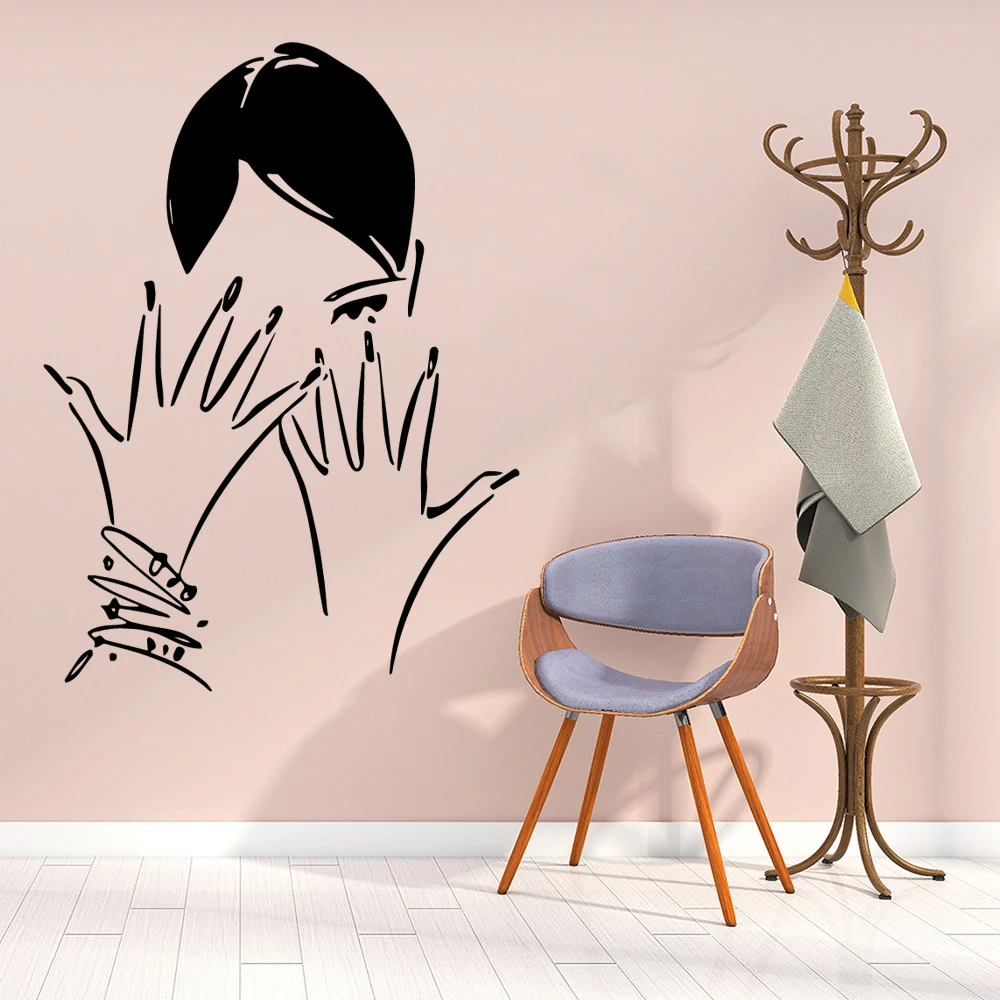 

Modern Nail Salon Vinyl Wall Sticker Decor For Beauty Salon Decoration Art Decal Murals adesivo de parede