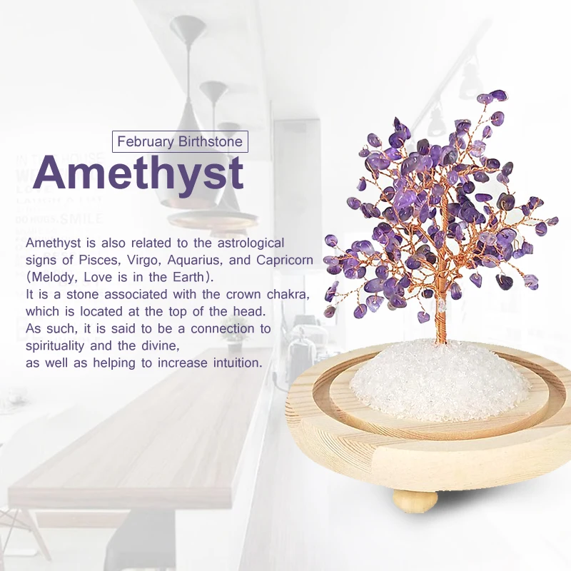  1PC Natural Crystal Amethyst specimen Quartz Amethyst Tree Home Decoration Color Study Bedroom Heal - 4000440486473