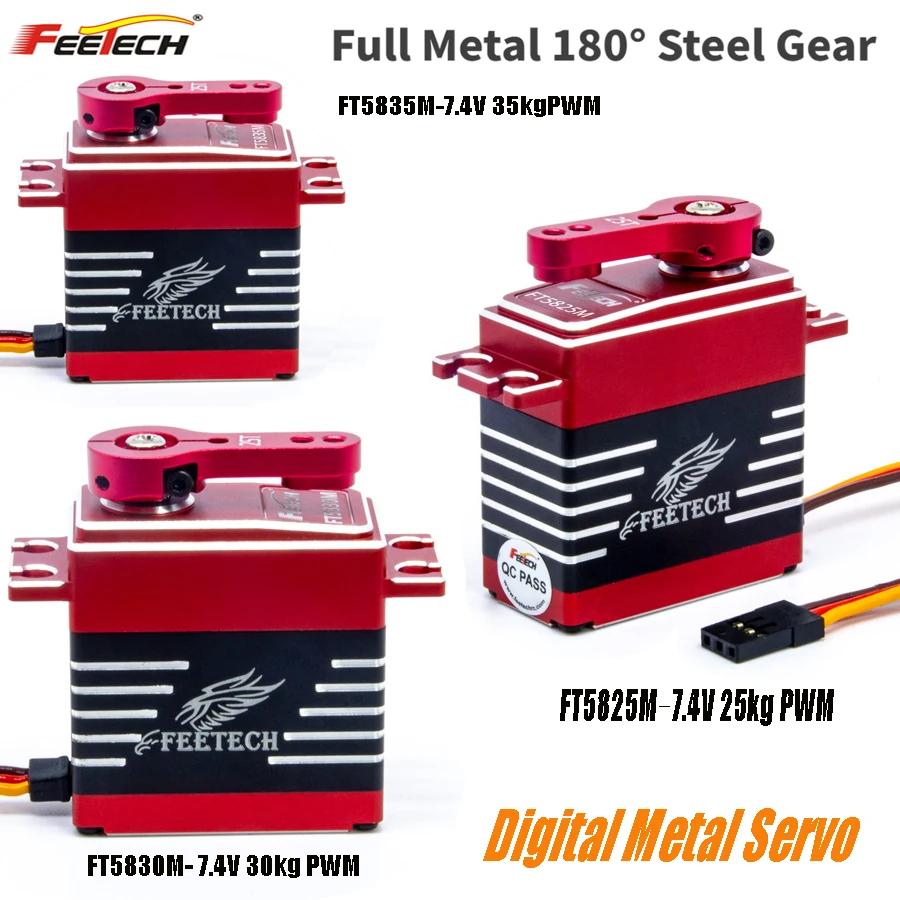 Оригинальный металлический сервопривод FEETECH 4V-8 4 V 25KG 30KG 35кг крутящего момента