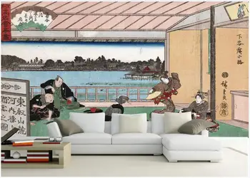 

Custom mural 3d photo wallpaper on the wall Japanese ukiyo-e samurai figures tv background living room wallpaper for wall 3 d