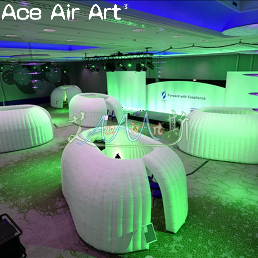 Красивый дизайн светодиодное освещение надувная фотопалатка igloo для встреч