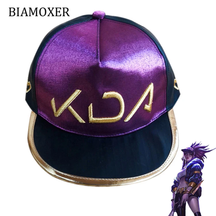

KDA AKALI Cosplay Hat LoL Akali Cosplay Mask K/DA Women Hat Mask for Men Game LoL Headwear
